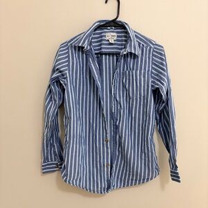 PLACE Navy and White Striped Shirt Boys XL 14